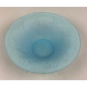 Vintage Tiffin Sky Blue Satin Glass Console Bowl - 3”Hx10”D